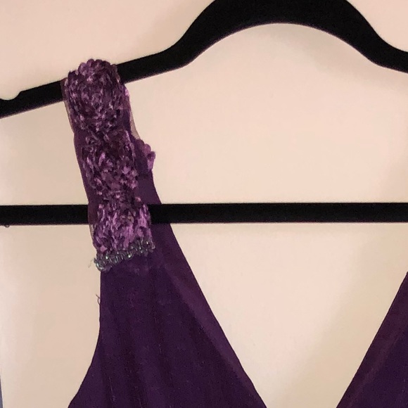 Beautiful Purple Dress with Accent Flowers - Picture 6 of 7